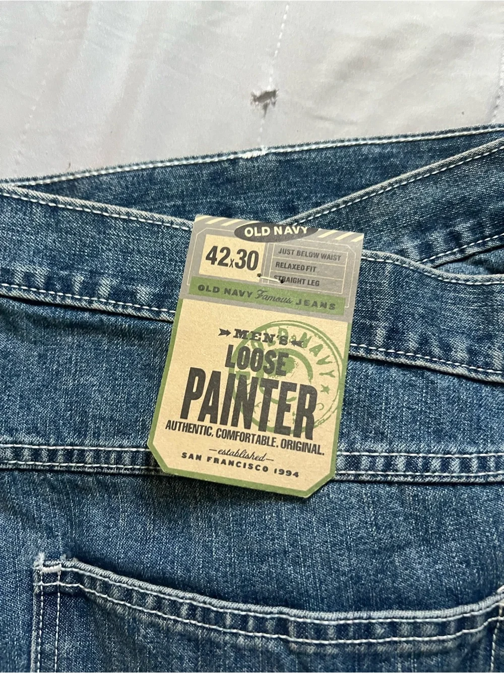 Old Navy Men's Relaxed Fit Dark Blue Denim Jeans